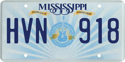 MS license plate HVN918