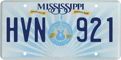 MS license plate HVN921