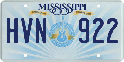MS license plate HVN922