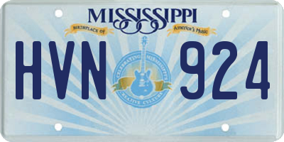 MS license plate HVN924