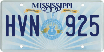 MS license plate HVN925