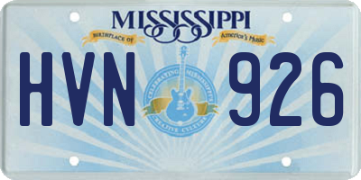 MS license plate HVN926