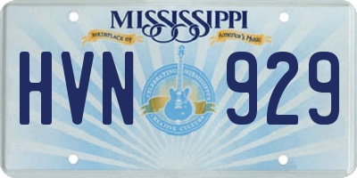 MS license plate HVN929
