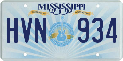 MS license plate HVN934