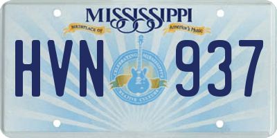 MS license plate HVN937
