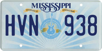 MS license plate HVN938