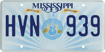MS license plate HVN939