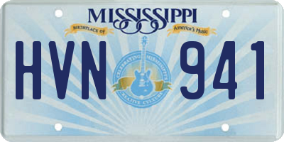 MS license plate HVN941
