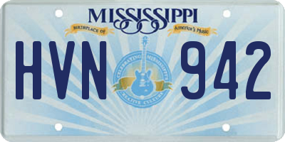 MS license plate HVN942