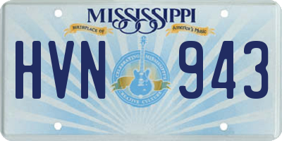 MS license plate HVN943