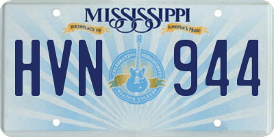 MS license plate HVN944