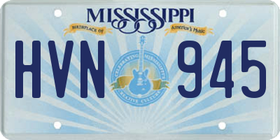 MS license plate HVN945