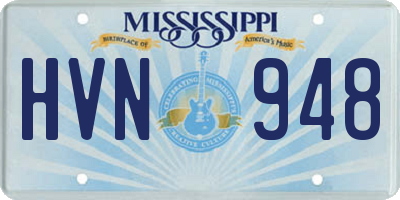 MS license plate HVN948