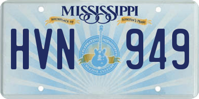 MS license plate HVN949