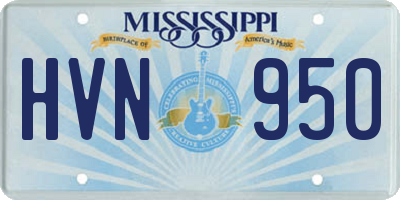 MS license plate HVN950