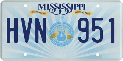 MS license plate HVN951