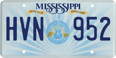 MS license plate HVN952