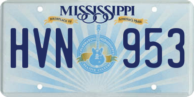 MS license plate HVN953