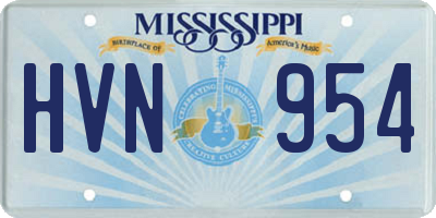 MS license plate HVN954
