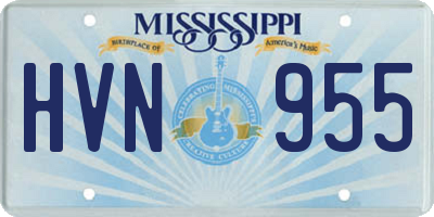 MS license plate HVN955