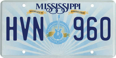 MS license plate HVN960