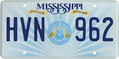 MS license plate HVN962