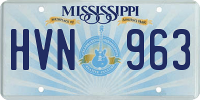 MS license plate HVN963