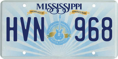MS license plate HVN968