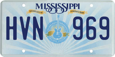 MS license plate HVN969