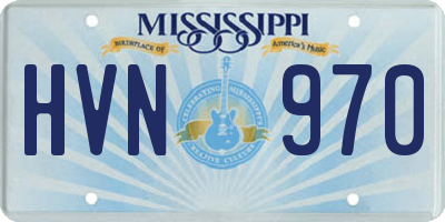MS license plate HVN970