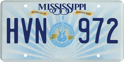 MS license plate HVN972