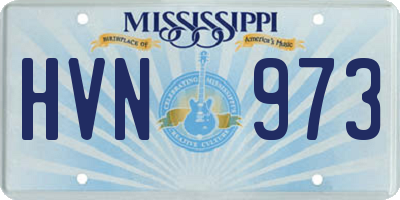 MS license plate HVN973