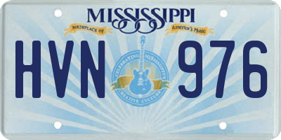 MS license plate HVN976