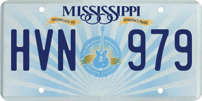 MS license plate HVN979