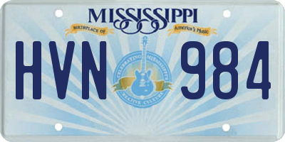 MS license plate HVN984