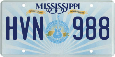 MS license plate HVN988