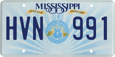 MS license plate HVN991