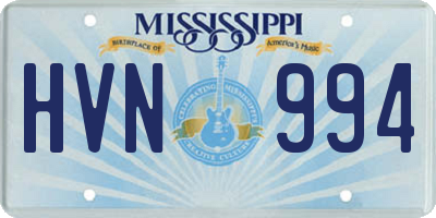 MS license plate HVN994