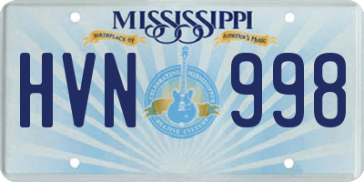 MS license plate HVN998