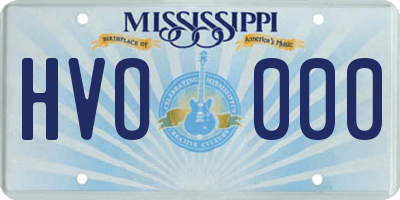 MS license plate HVO000