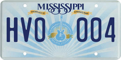 MS license plate HVO004