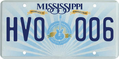 MS license plate HVO006