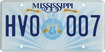 MS license plate HVO007