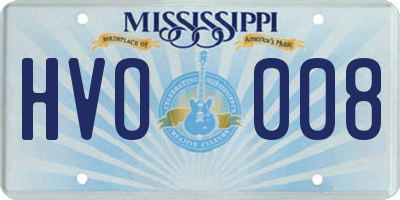 MS license plate HVO008