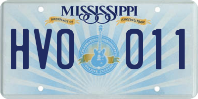MS license plate HVO011