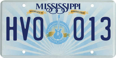 MS license plate HVO013