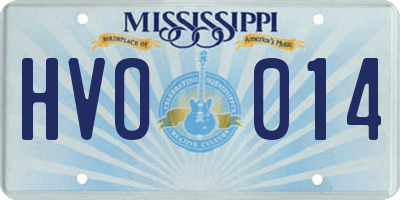 MS license plate HVO014