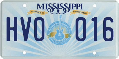 MS license plate HVO016