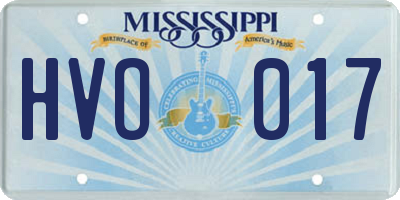 MS license plate HVO017