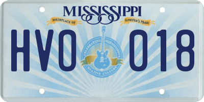 MS license plate HVO018
